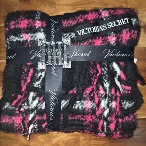 Victoria's Secret Winter Angel Collection Blanket - Pink, Black, and White